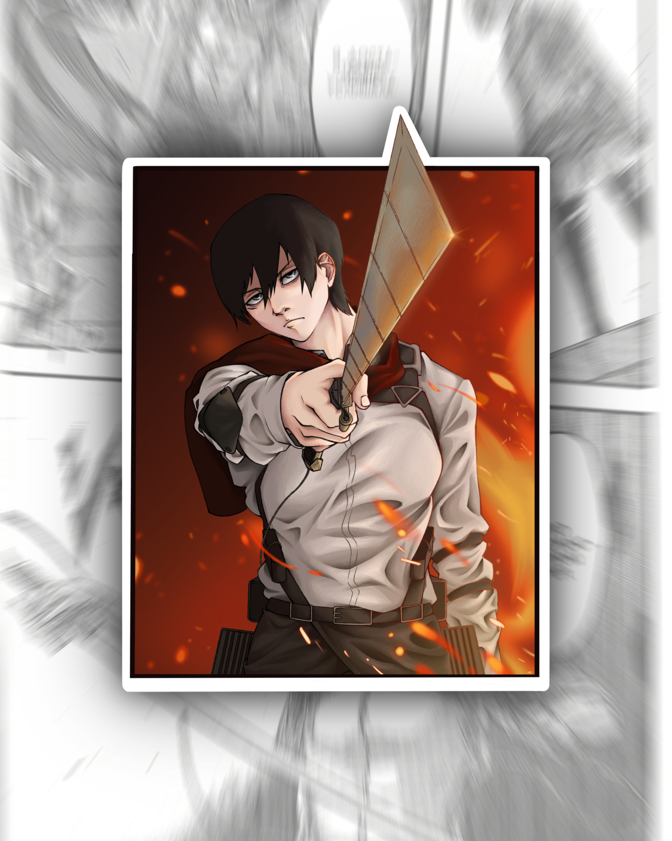 Ackerman x Yeager Stickers – Anime Sticker Pack (3 Stickers)