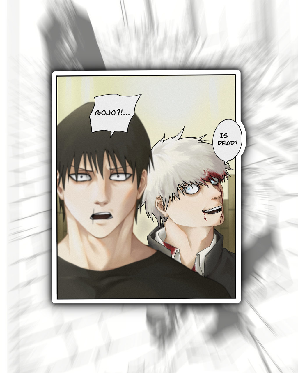 Gojo Vs Toji - Detailed Anime Sticker (Matte Finish)