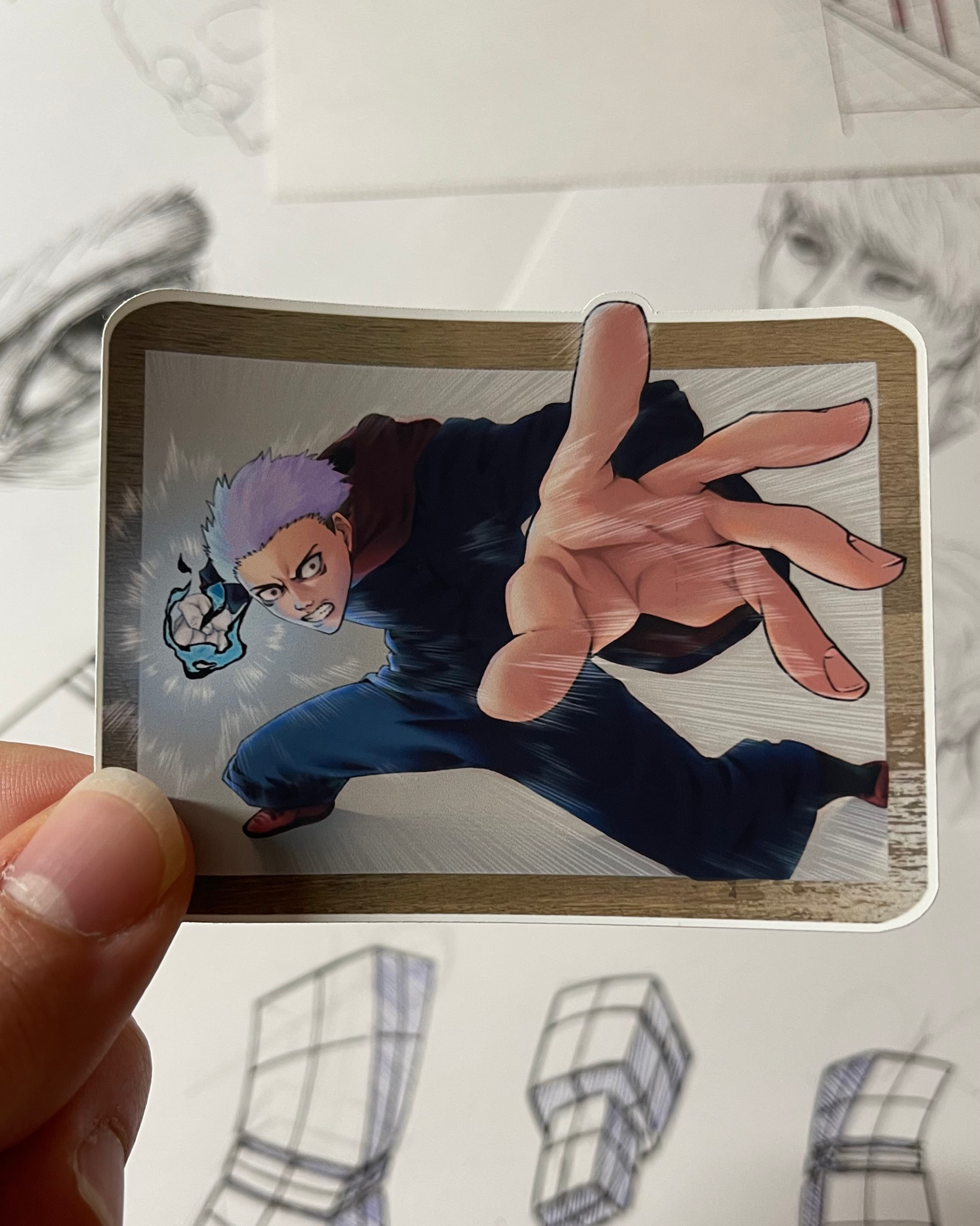 Yuji Divergent Fist - Detailed Anime Sticker (Matte Finish)