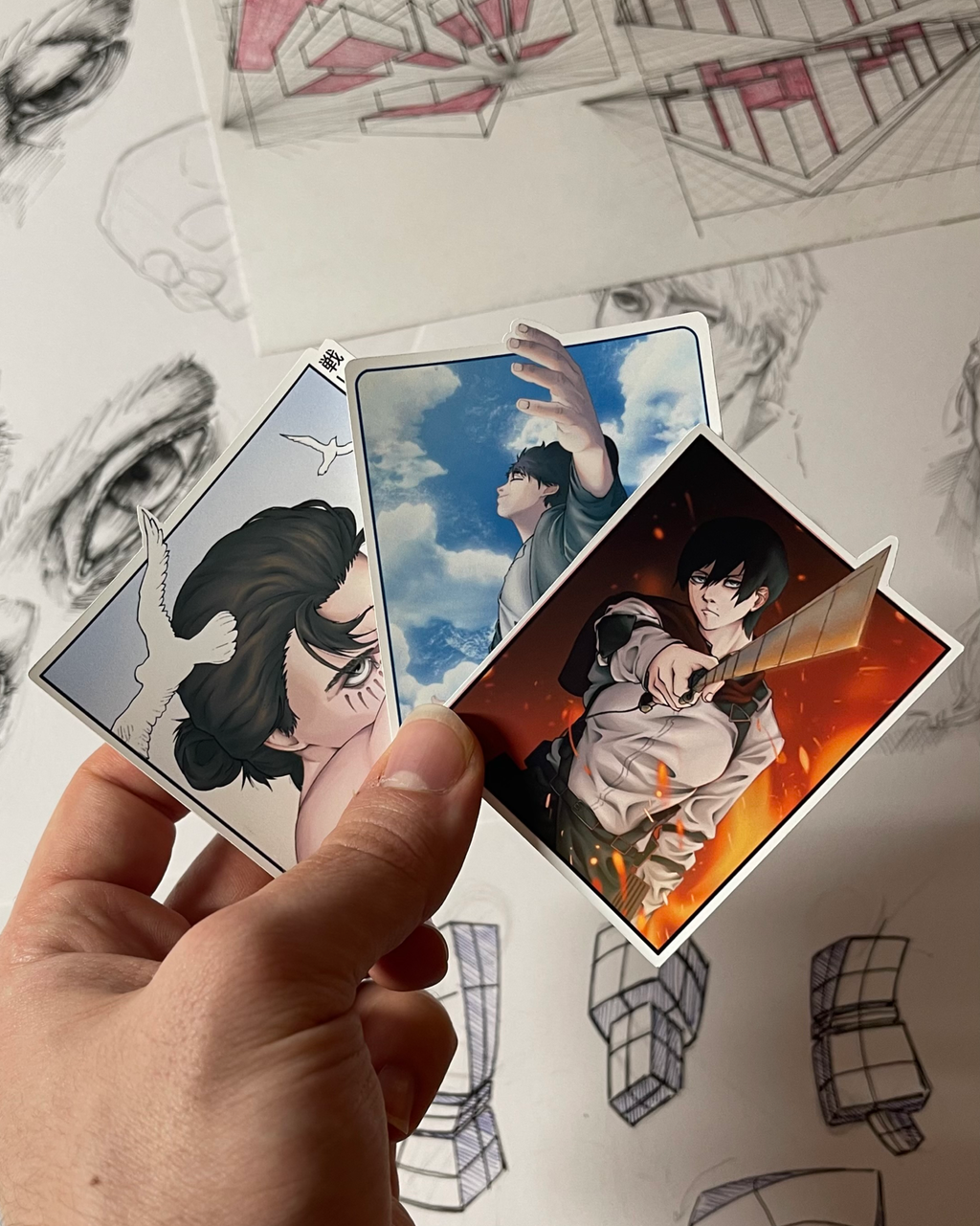 Ackerman x Yeager Stickers – Anime Sticker Pack (3 Stickers)