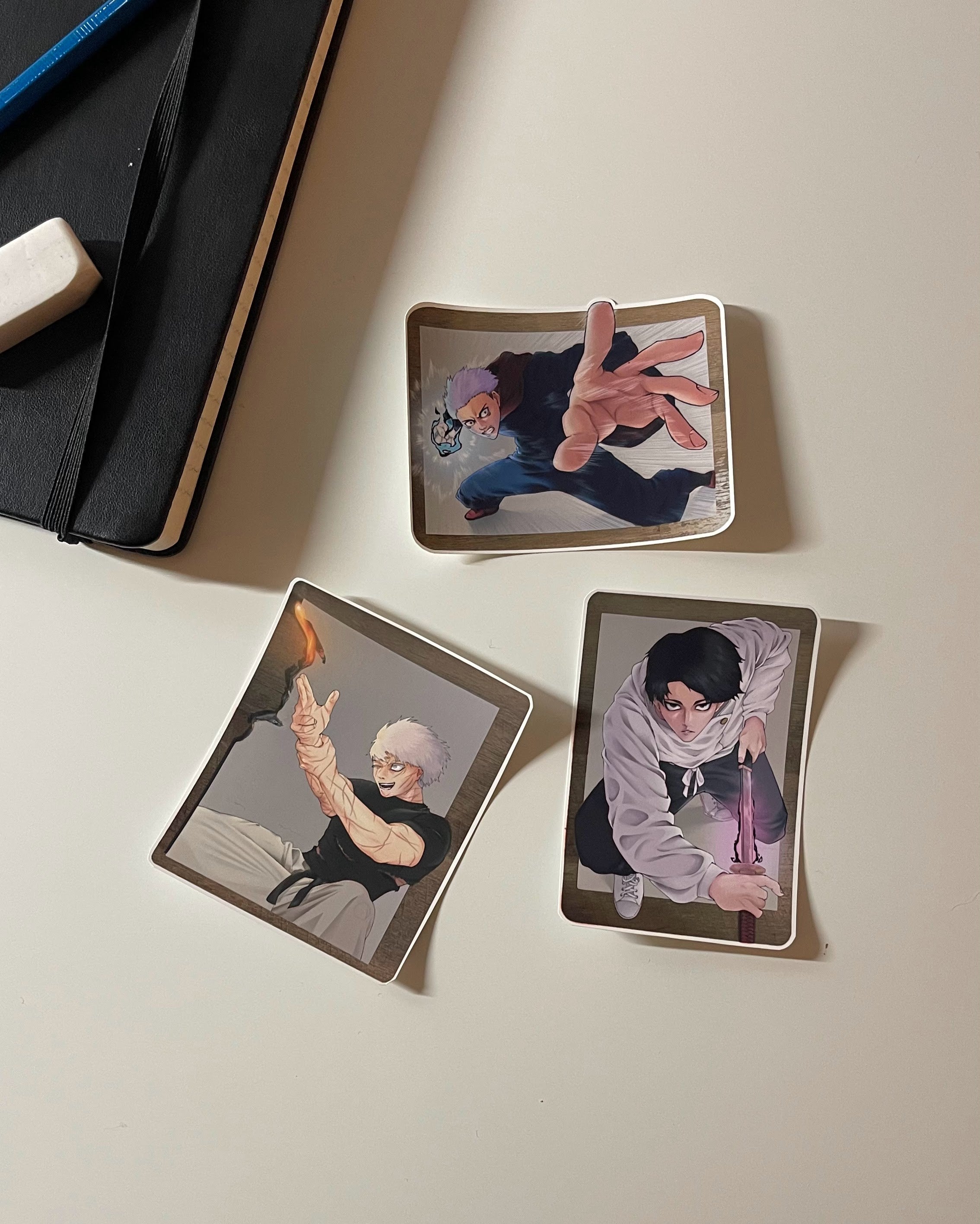 Jujutsu Kaisen Stickers – Gojo, Yuji & Yuta Anime Sticker Pack (3 Stickers)