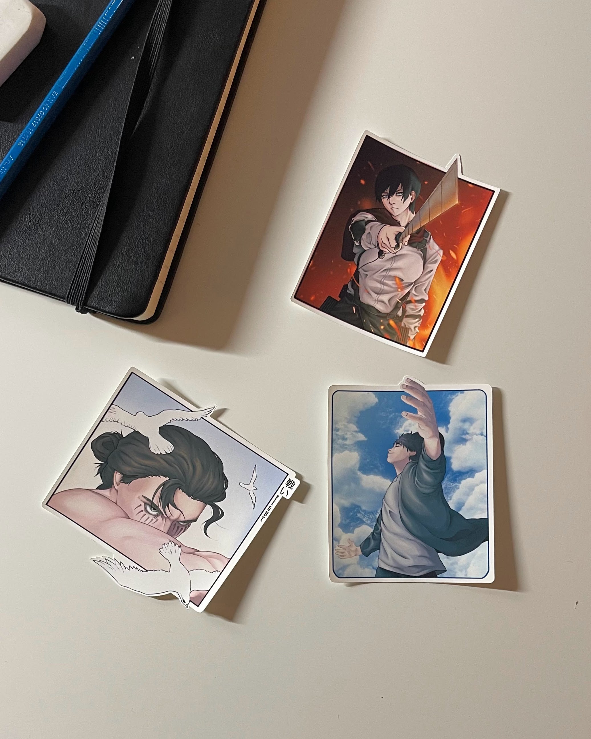 Ackerman x Yeager Stickers – Anime Sticker Pack (3 Stickers)