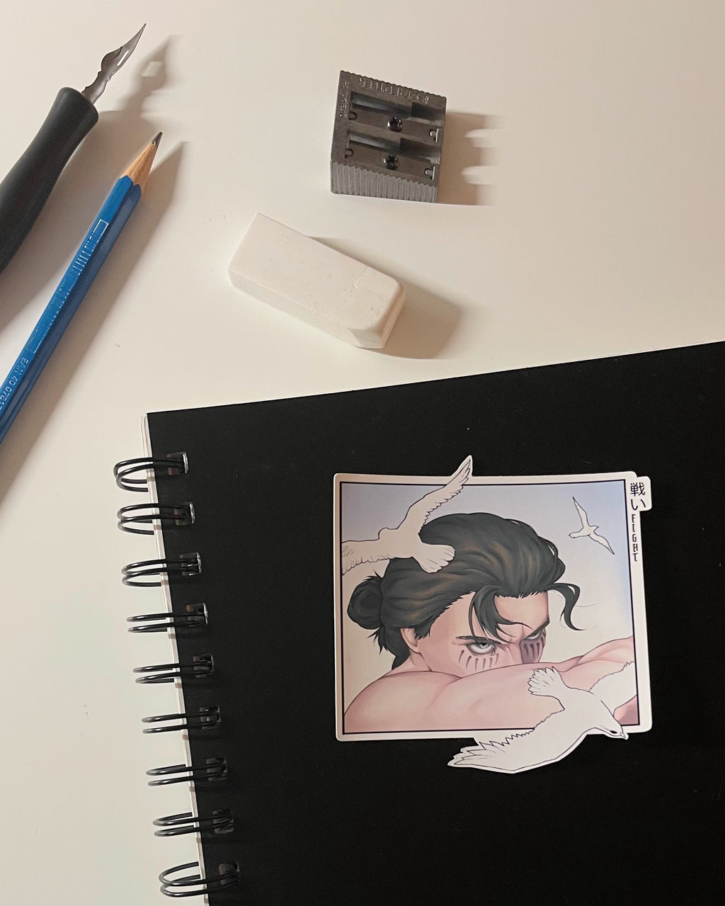 Eren Yeager x Fallen Angel - Detailed Anime Sticker (Matte Finish)